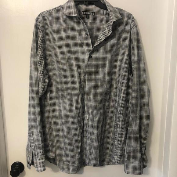 Express Other - Gray Plaid Express Size L Men's Dress Shirt